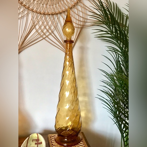 🧞‍♀️💛 Extra Tall Vintage Mid Century Empoli Genie Bottle Made in Italy 1960s - Picture 7 of 14